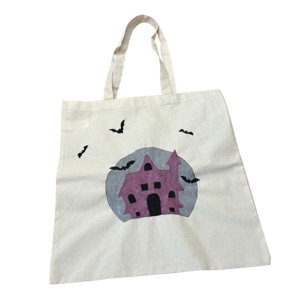 Fall Halloween Hand Painted Cotton Tote Bag